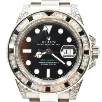 Rolex GMT-Master Ii White Gold Diamond Black Dial 40mm