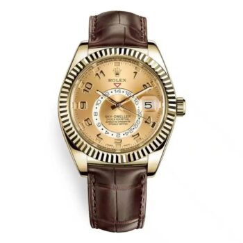 Rolex Sky-Dweller Yellow Gold Champagne Dial 42mm