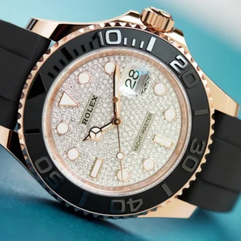 Rolex Yacht-Master Rose Gold Oysterflex Pave Dial 40mm